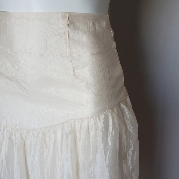 Fairy Jiang Chiffon Cream Midi Skirt NWT - Picture 3 of 11